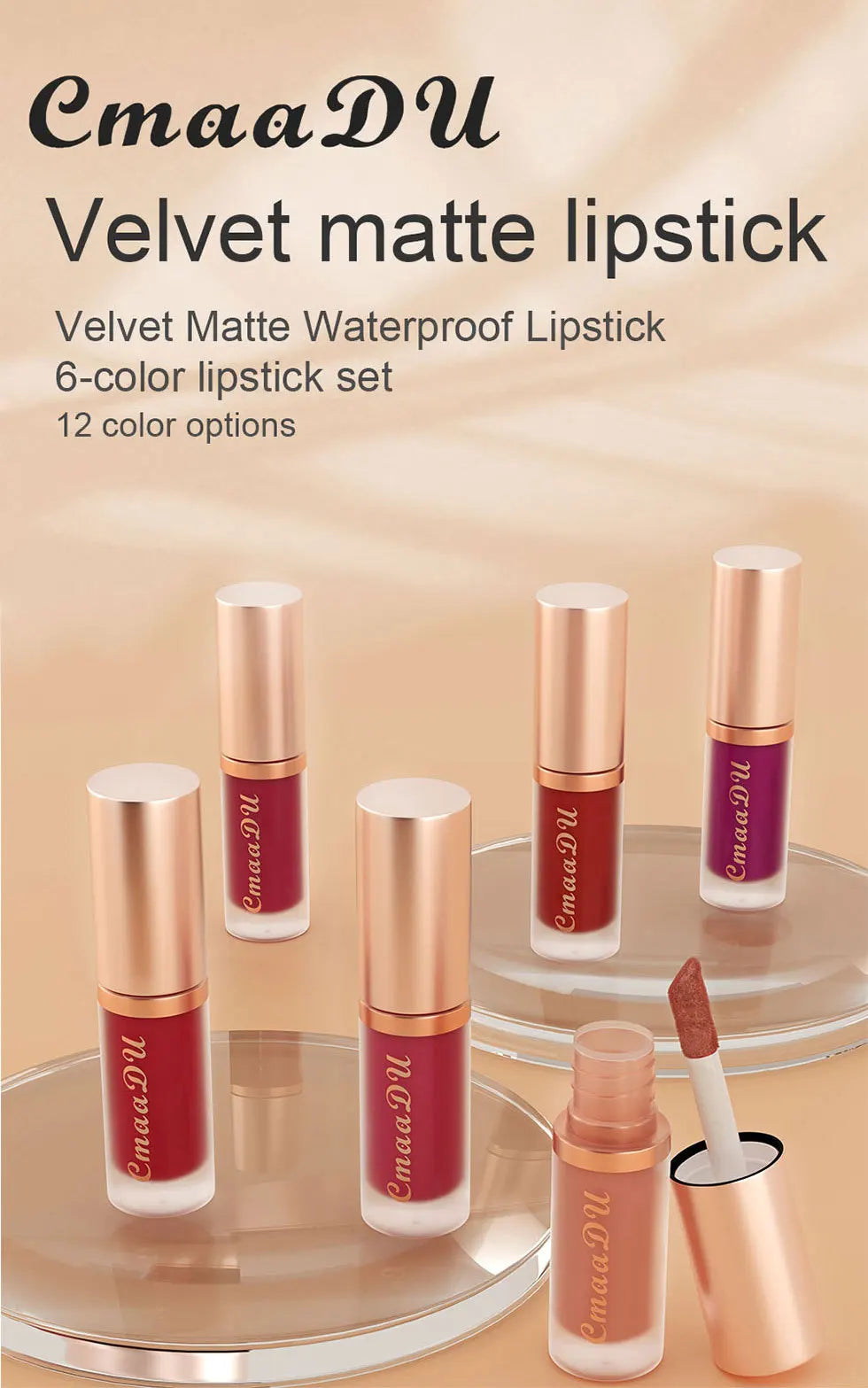 Waterproof Matte Velvet Lip Glaze