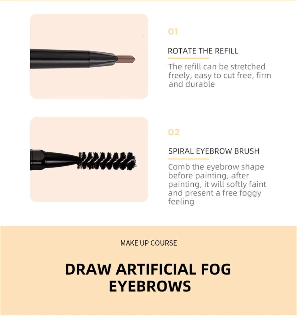 Dark Coffee Eyebrow Pencil with Brush