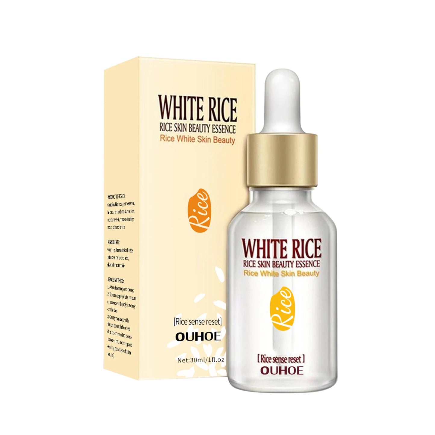 White Rice Whitening Face Serum: Smooth & Brighten Skin Care Set