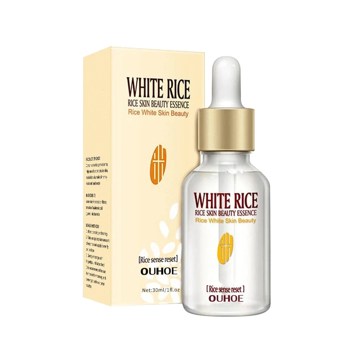 White Rice Whitening Face Serum: Smooth & Brighten Skin Care Set