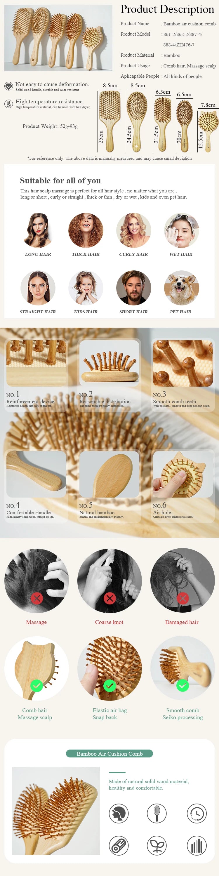 Eco Bamboo Hair Brush